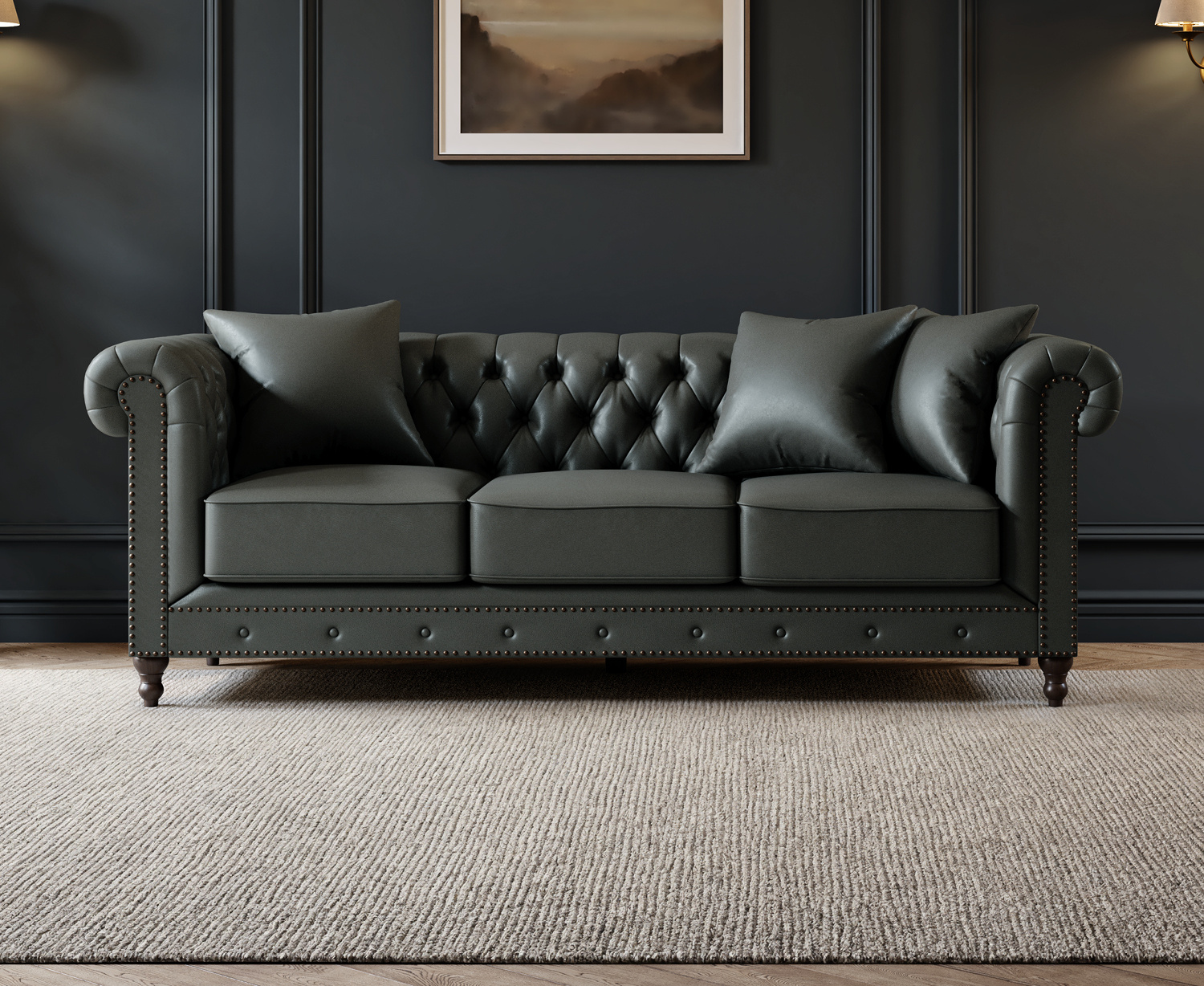 Click to view product details and reviews for Westminster Chesterfield Grey Leather 3 Seater Sofa. Click to view product details and reviews for Westminster Chesterfield Grey Leather 3 Seater Sofa.