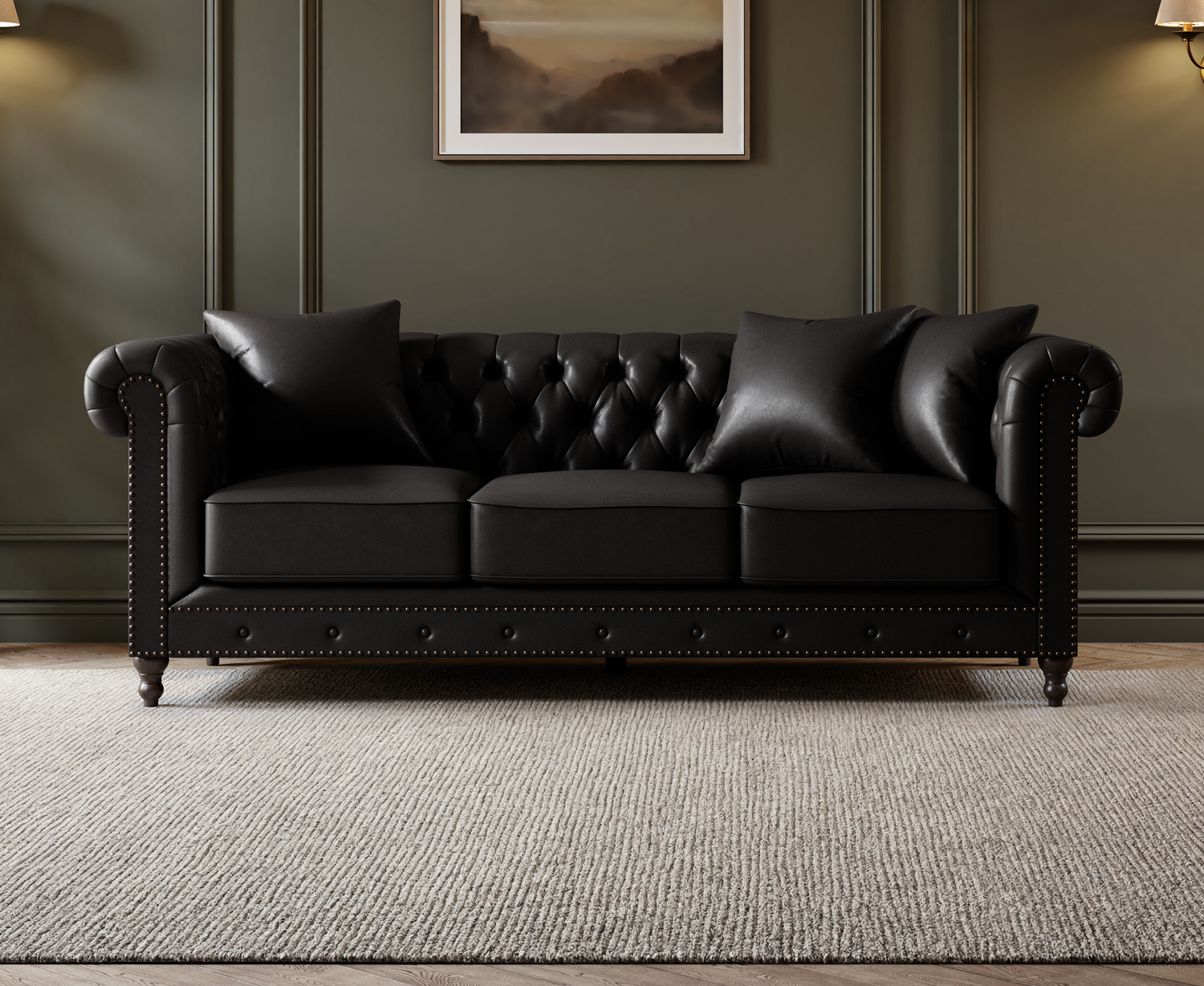 Click to view product details and reviews for Westminster Chesterfield Black Leather 3 Seater Sofa. Click to view product details and reviews for Westminster Chesterfield Black Leather 3 Seater Sofa.
