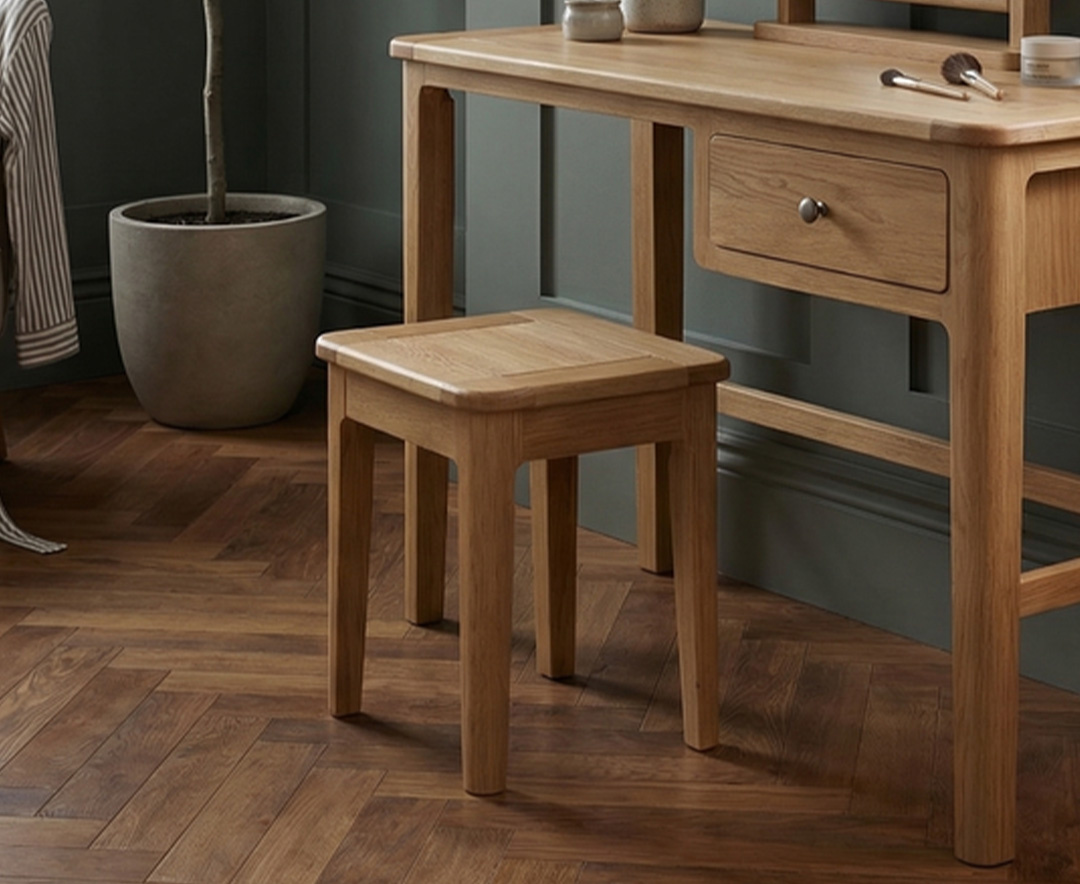 Solid Dressing Table Stool Wooden