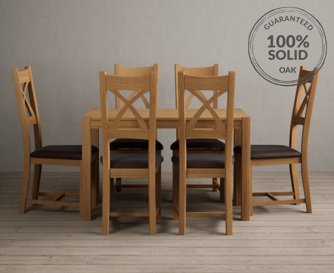 York 150cm Solid Oak Dining Table and 150 Oak Benches