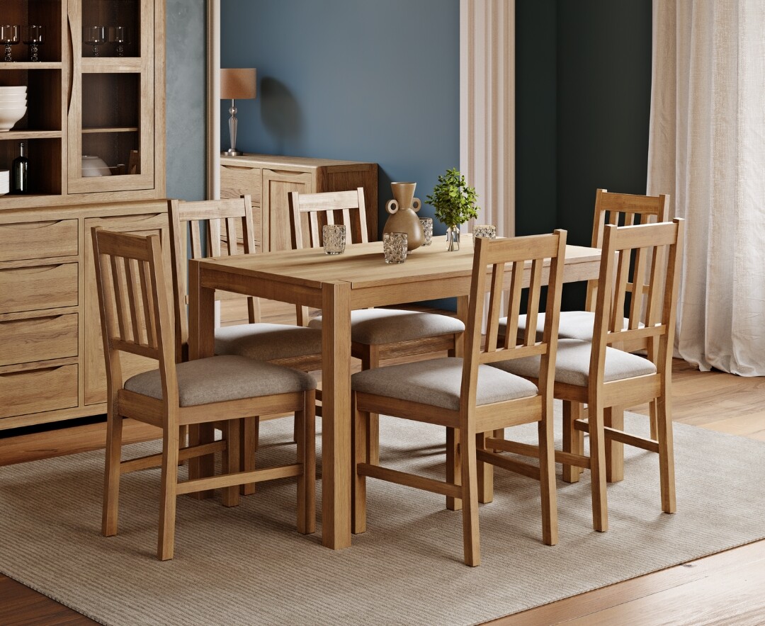 York 150cm Solid Oak Dining Table and 150 Oak Benches