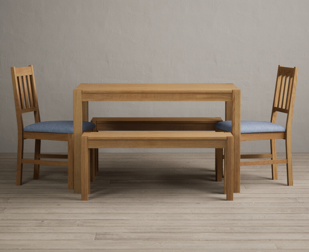 York 150cm Solid Oak Dining Table and 150 Oak Benches
