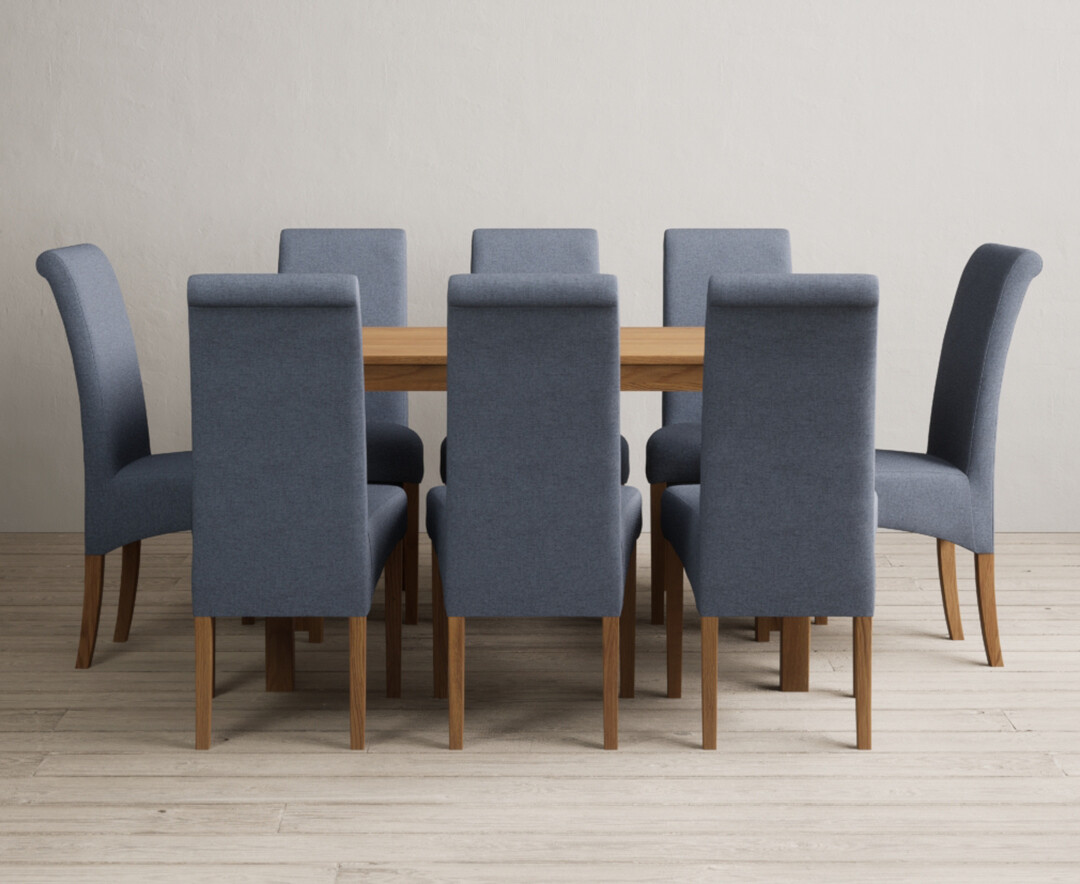 York 150cm Solid Oak Dining Table with 4 Light Grey York Chairs and 2 Oak Benches