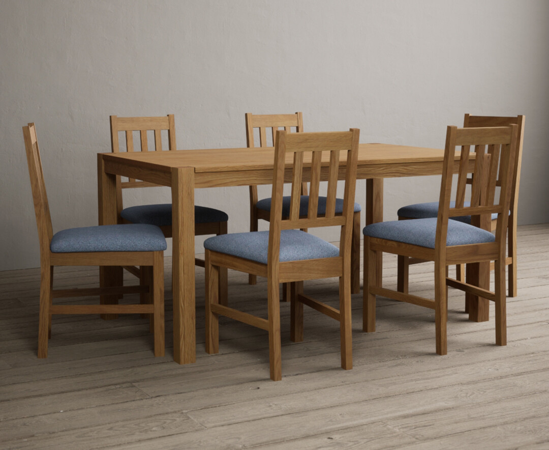York 150cm Solid Oak Dining Table with 6 Oak York Chairs