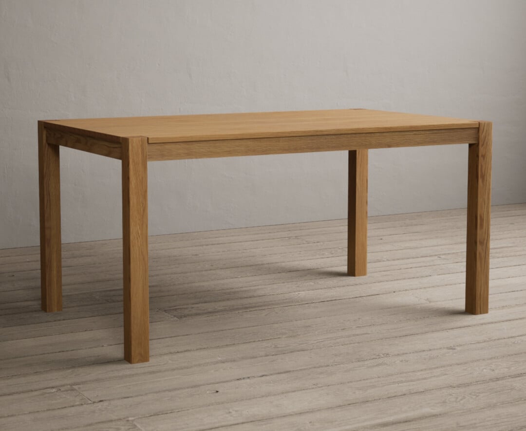 York 150cm Solid Oak Dining Table with 4 Grey Hudson Chairs and 1 Oak Bench