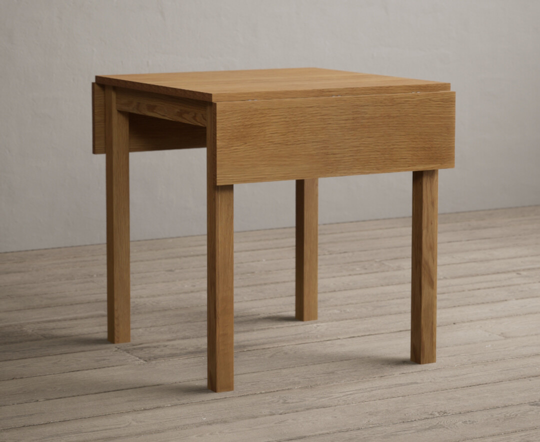 Extending York 70cm Solid Oak Drop Leaf Dining Table with 2 Oak York Chairs