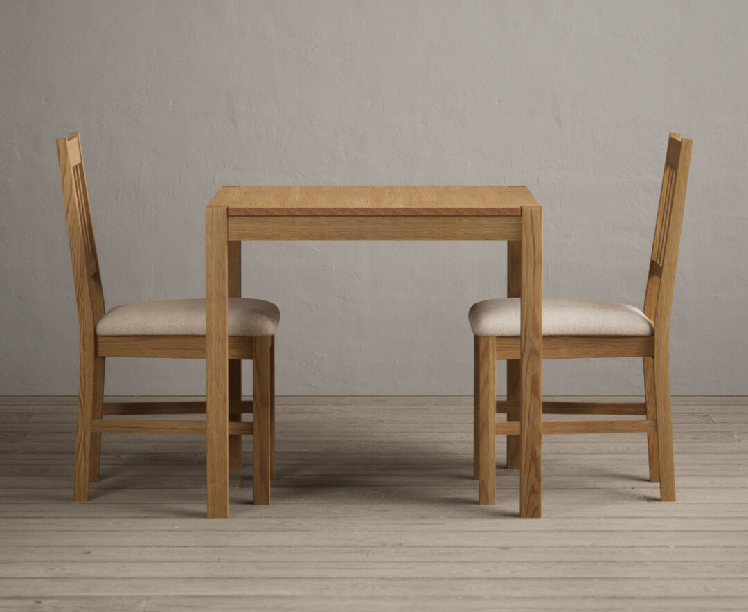 York 150cm Solid Oak Dining Table with 4 Light Grey York Chairs and 2 Oak Benches