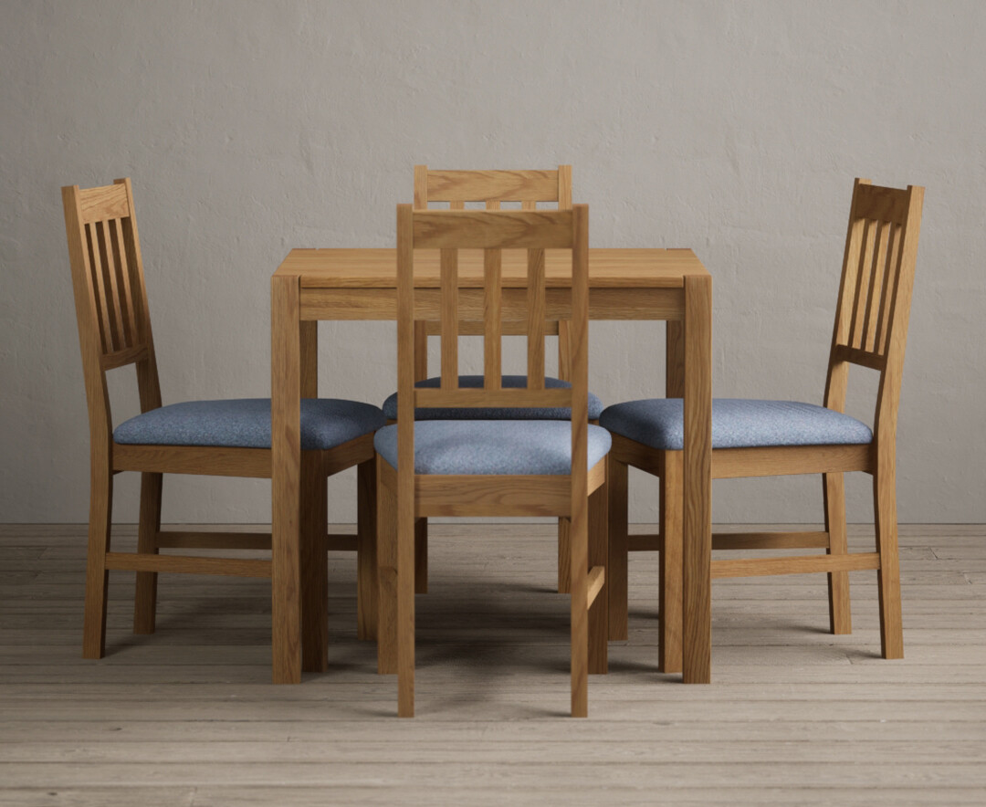 York 80cm Solid Oak Dining Table with 2 Charcoal Grey York Chairs
