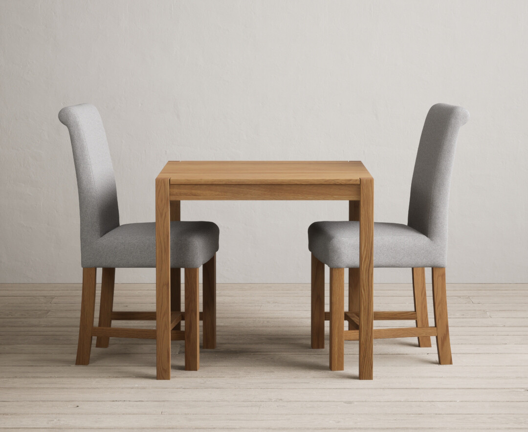 Bernini 110cm Glass Dining Table with 4 Grey Vigo Chairs