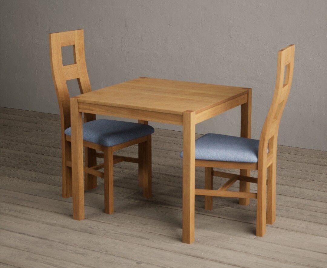 York 150cm Solid Oak Dining Table with 4 Light Grey York Chairs and 2 Oak Benches