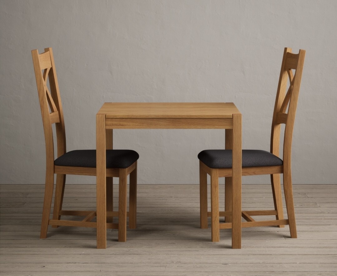 York 150cm Solid Oak Dining Table with 4 Light Grey York Chairs and 2 Oak Benches