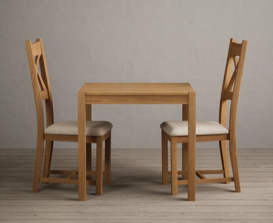 York 150cm Solid Oak Dining Table with 4 Light Grey York Chairs and 2 Oak Benches