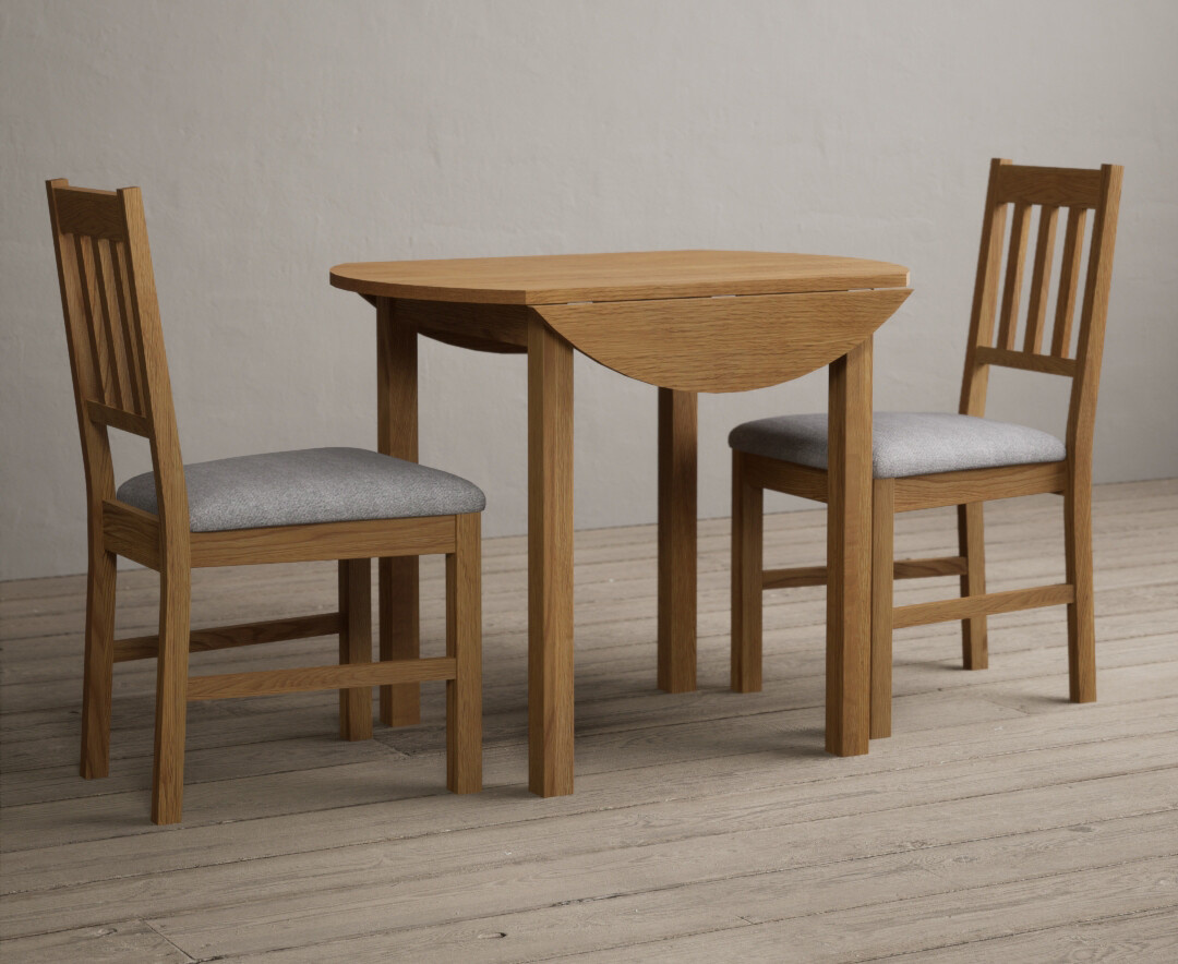 York 150cm Solid Oak Dining Table with 4 Light Grey York Chairs and 2 Oak Benches