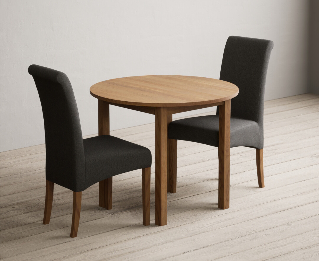 York 150cm Solid Oak Dining Table with 4 Light Grey York Chairs and 2 Oak Benches