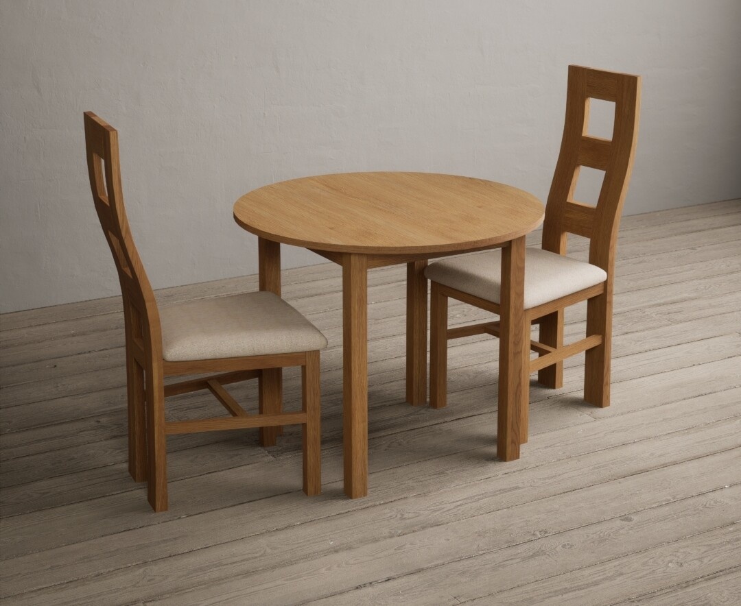York 150cm Solid Oak Dining Table with 4 Light Grey York Chairs and 2 Oak Benches