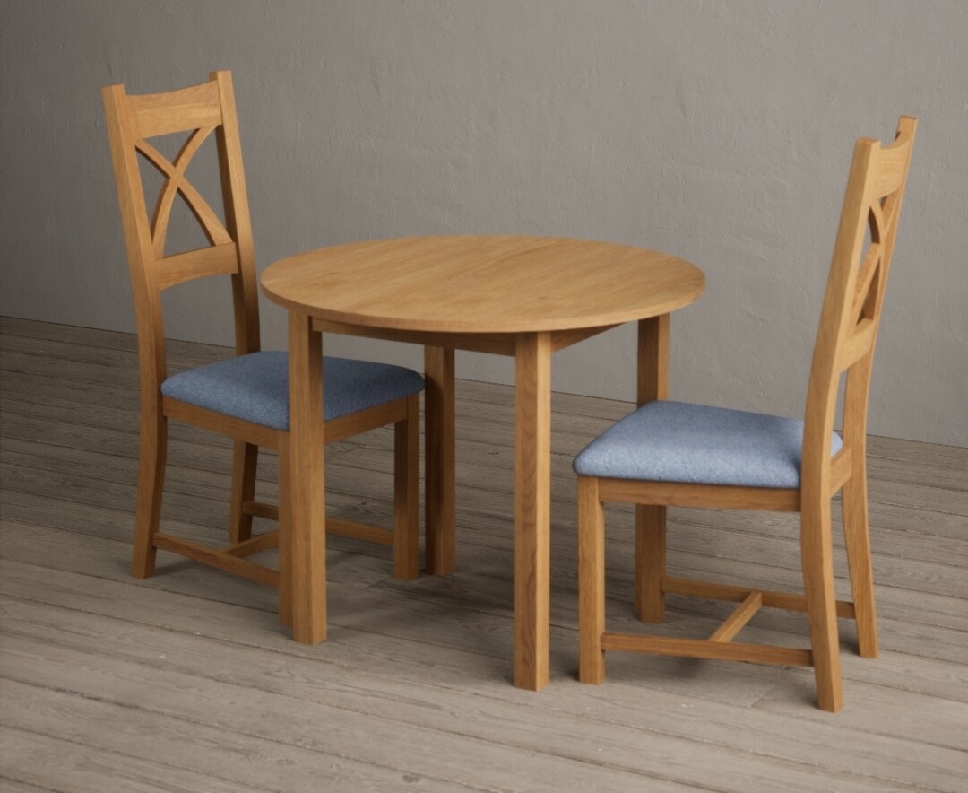 York 150cm Solid Oak Dining Table with 4 Light Grey York Chairs and 2 Oak Benches