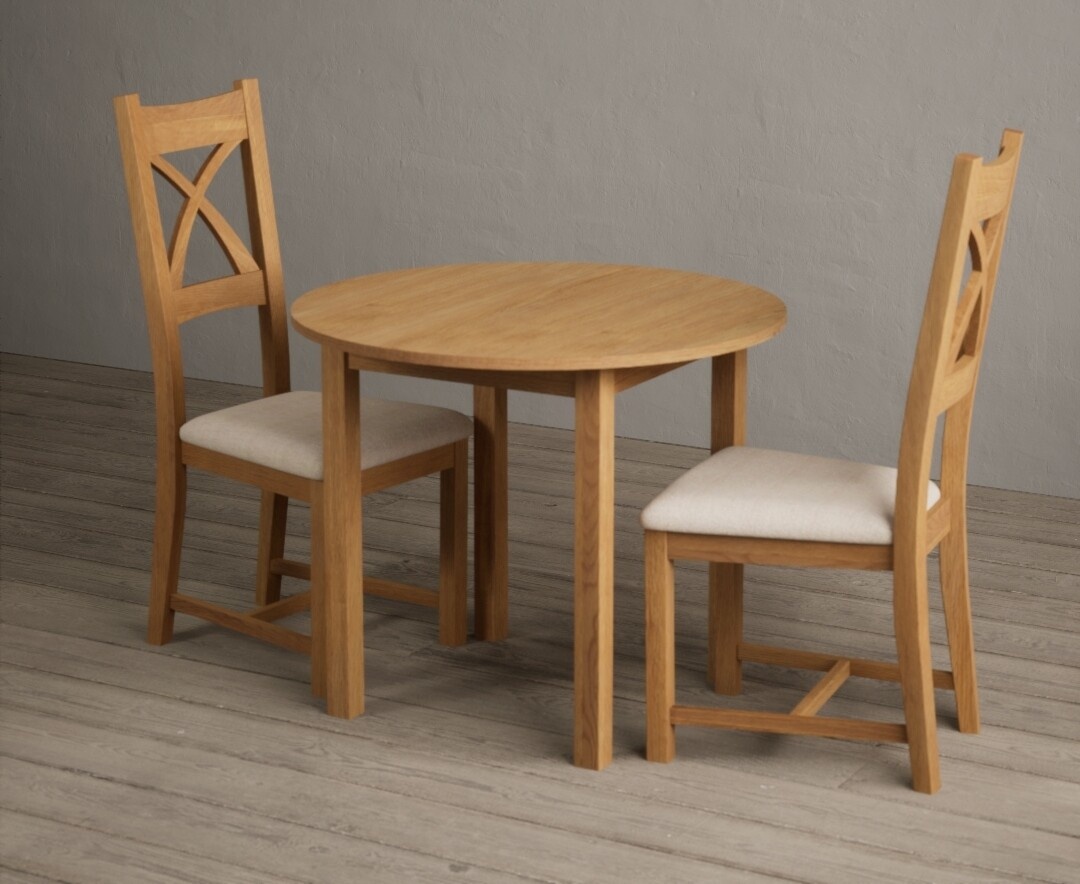 York 150cm Solid Oak Dining Table with 4 Light Grey York Chairs and 2 Oak Benches