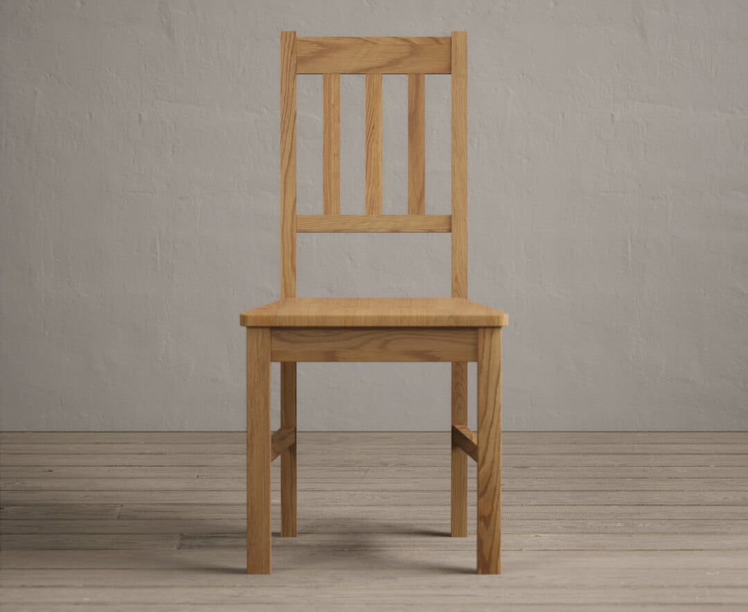 York 120cm Solid Oak Dining Table with 6 Light Grey York Chairs