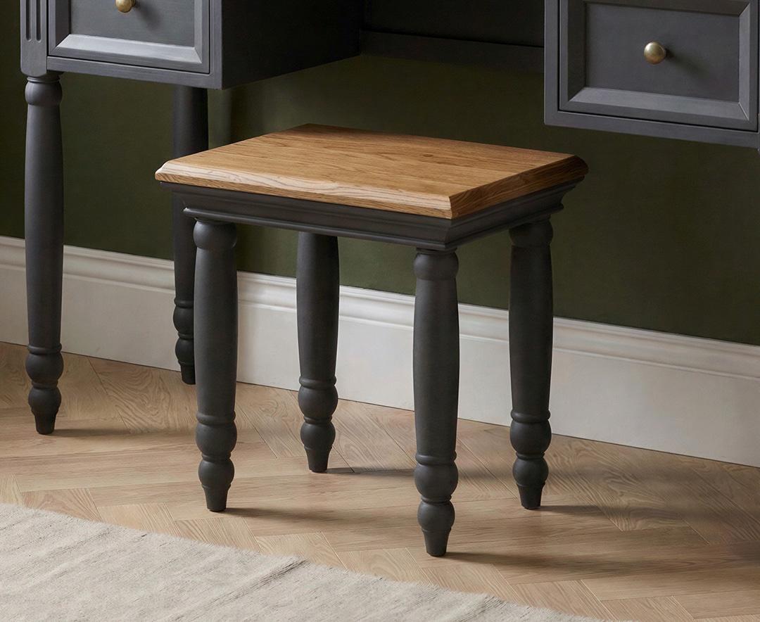 dark grey dressing table stool Francis Painted back style_backless