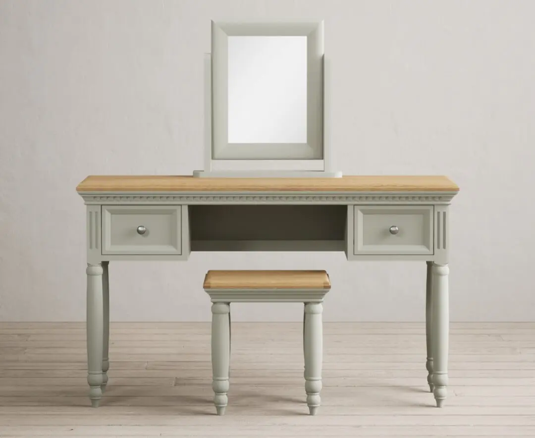 green emerald velvet dress Richmond Ridged Vanity Table, Matte Sage Green