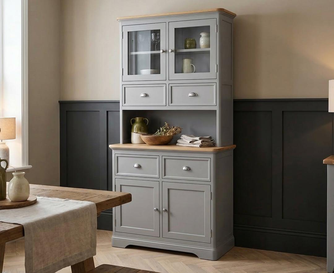 Felton Oak and Light Grey Painted Small Dresser | Oak&More