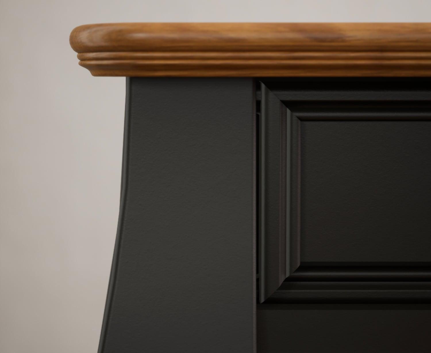 Table Console Acajou Style Ancien - Palazzo INT - Noir Avec 2 Tiroirs - Neuve