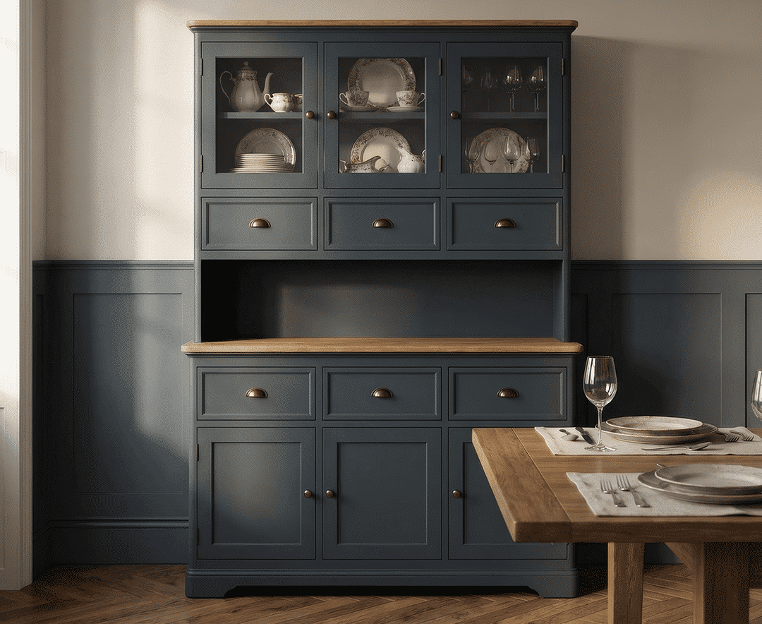 Bridstow Oak and Blue Painted Large Dresser | Oak&More
