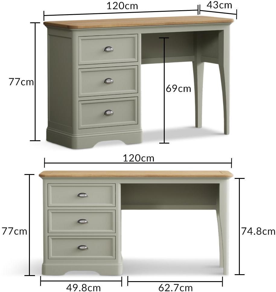 Brampton Soft Green Painted Dressing Table | Oak&More